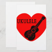 Ukulele Liebe Briefpapier (Vorne/Hinten)
