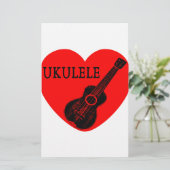 Ukulele Liebe Briefpapier (Stehend Vorderseite)