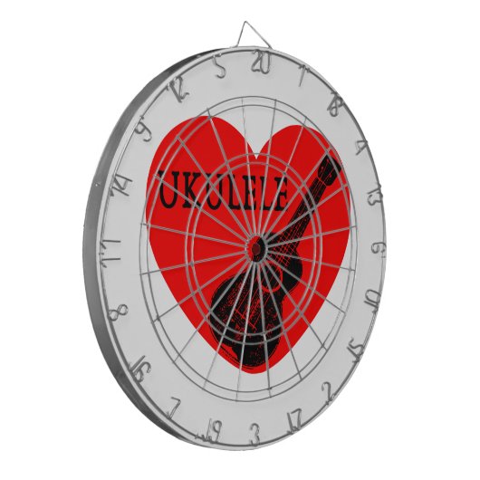 Ukulele Liebe Dartscheibe (Vorderseite Links)