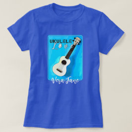 Ukulele Liebe in Hübschen Blautönen T-Shirt