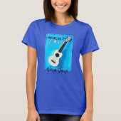 Ukulele Liebe in Hübschen Schattierungen des blaue T-Shirt (Vorderseite)