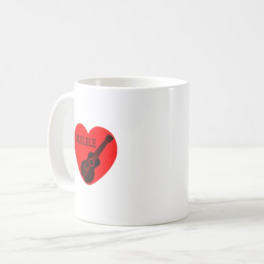 Ukulele Liebe Kaffeetasse (Vorderseite Links)