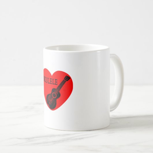 Ukulele Liebe Kaffeetasse (VorderseiteRechts)
