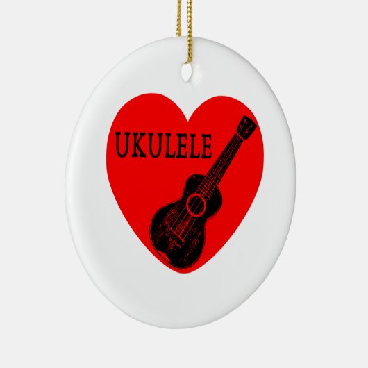 Ukulele Liebe Keramikornament (Rechts)