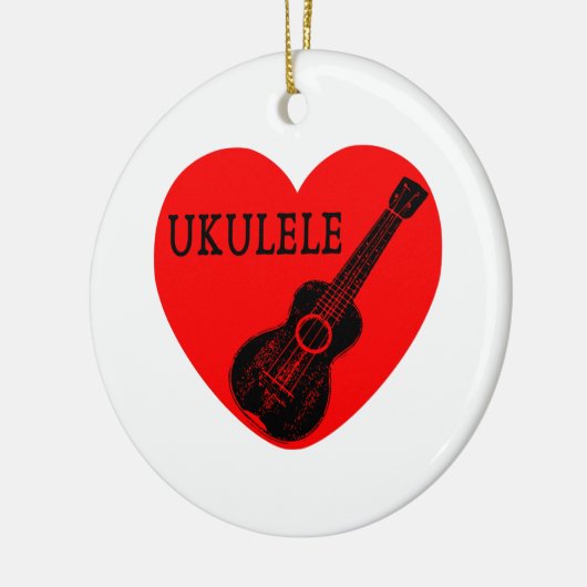 Ukulele Liebe Keramikornament (Links)