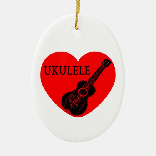 Ukulele Liebe Keramikornament (Vorne)