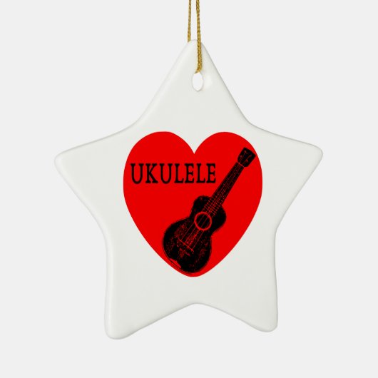 Ukulele Liebe Keramikornament (Rechts)