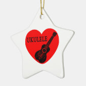 Ukulele Liebe Keramikornament (Links)