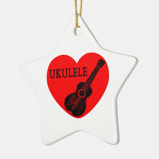 Ukulele Liebe Keramikornament (Links)