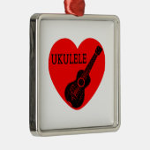 Ukulele Liebe Ornament Aus Metall (Rechts)