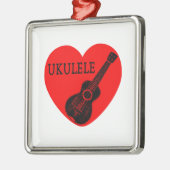 Ukulele Liebe Ornament Aus Metall (Links)