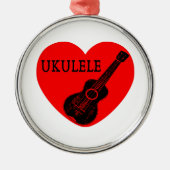 Ukulele Liebe Ornament Aus Metall (Vorne)