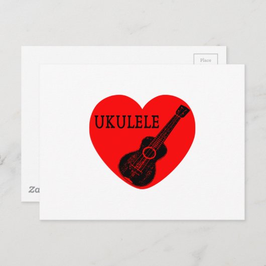 Ukulele Liebe Postkarte (Vorne/Hinten)
