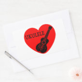 Ukulele Liebe Rechteckiger Aufkleber (Umschlag)