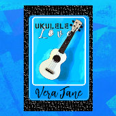 Ukulele Liebe Shades of Blue mit Name Magnet