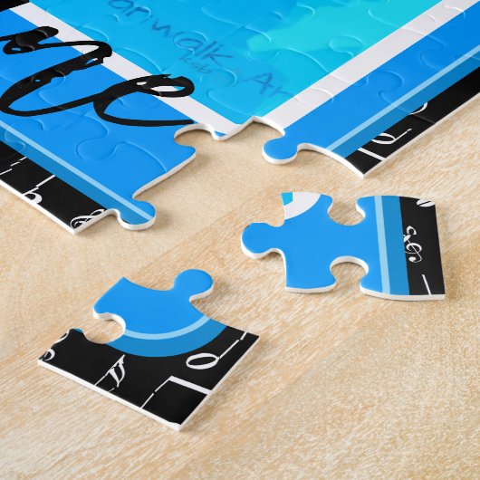 Ukulele Liebe Shades of Blue mit Name Puzzle (Seite)