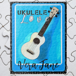 Ukulele Liebe Shades of Blue mit Name Puzzle