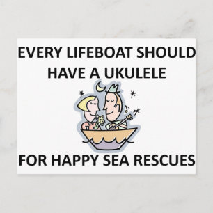 Ukulele Lifeboat Postkarte
