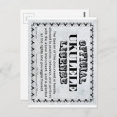 Ukulele-Lizenz Postkarte (Vorne/Hinten)