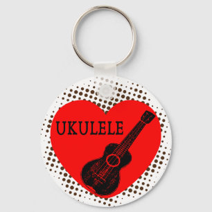 Ukulele Love Dot Pattern Keychain Schlüsselanhänger