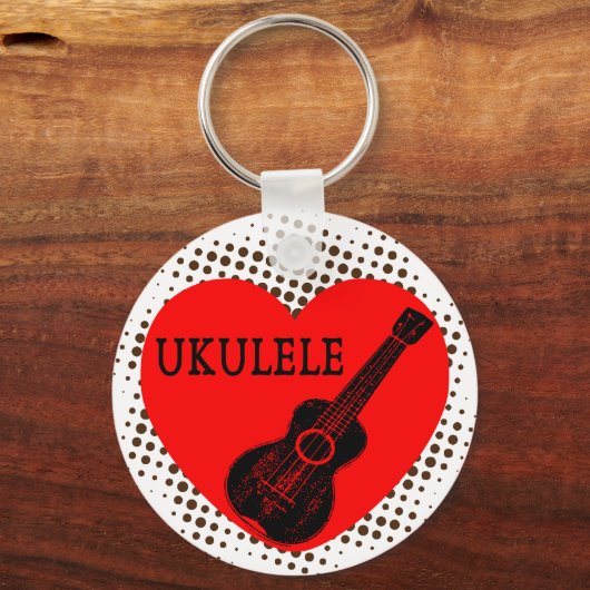 Ukulele Love Dot Pattern Keychain Schlüsselanhänger (Vorderseite)