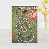 Ukulele Love Greeting Card Karte (Gelbe Blume)