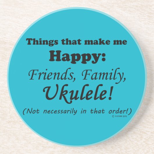 Ukulele macht mich glücklich getränkeuntersetzer (Vorne)
