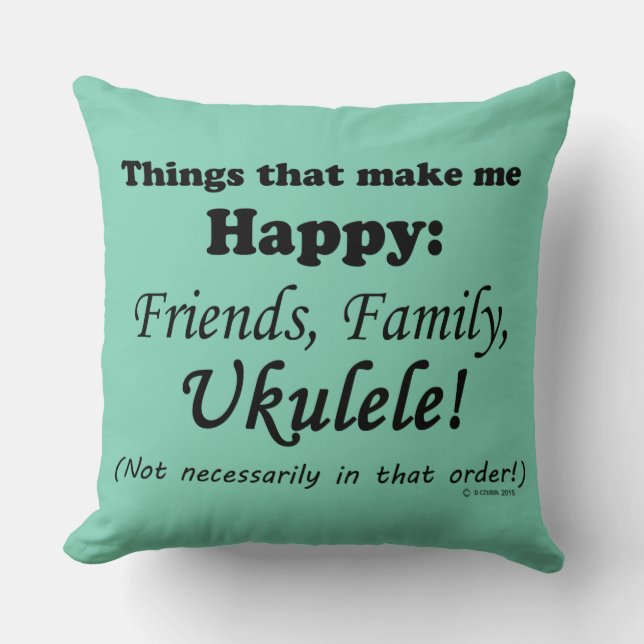 Ukulele macht mich glücklich kissen (Vorderseite)