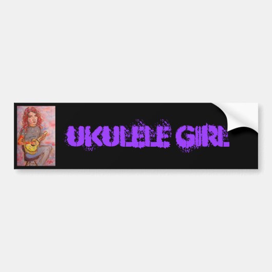 Ukulele-Mädchen Autoaufkleber (Vorne)