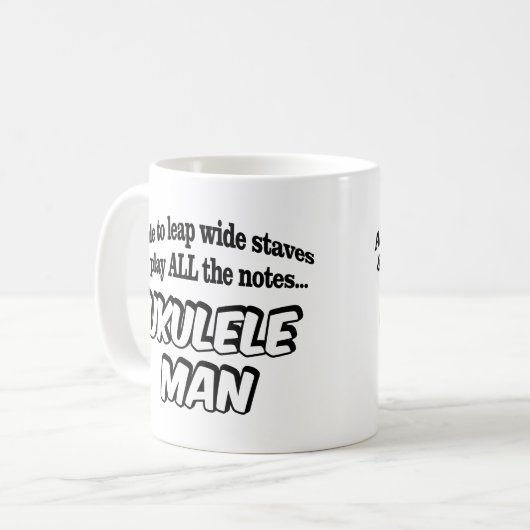 Ukulele Man - Music Superhero Kaffeetasse (Vorderseite Links)