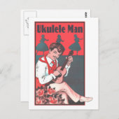 Ukulele Man Postcard Postkarte (Vorne/Hinten)