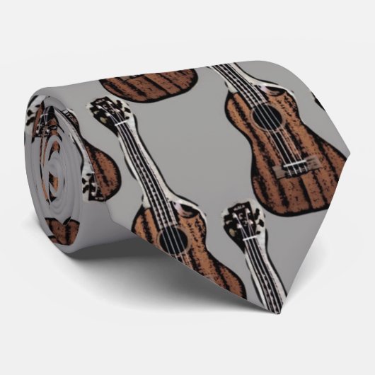 Ukulele-Manie Krawatte (Gerollt)