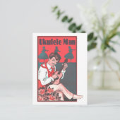 Ukulele-Mann-Postkarte Postkarte (Stehend Vorderseite)