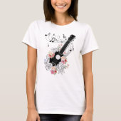 Ukulele mit Blume Geschenk T-Shirt (Vorderseite)