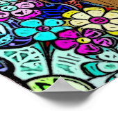 Ukulele mit Groovy Angesagten Blume und Herz Poster (Ecke)