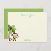 Ukulele Monkey Danke-Karte Mitteilungskarte (Vorne/Hinten)