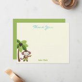 Ukulele Monkey Danke-Karte Mitteilungskarte (Vorderseite/Rückseite Beispiel)