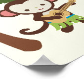 Ukulele Monkey Personalisiert Kids Wall Art Poster (Ecke)