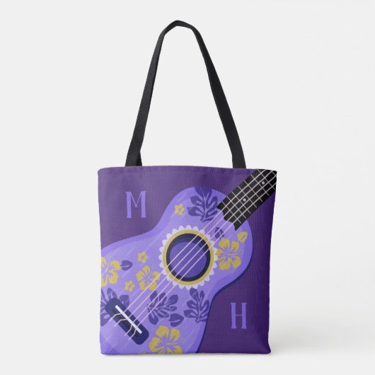 Ukulele-Monogramm-Taschen Tasche (Rückseite)