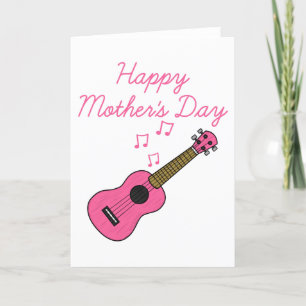 Ukulele Mother's Day Uke Player Musician Dankeskarte