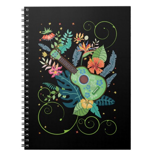 Ukulele Music Blume Hawaii Notizblock (Vorderseite)