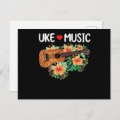 Ukulele Music Love Guitar Flowers Hawaii Postkarte (Vorne/Hinten)