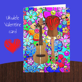 Ukulele Music Mod Blume Frohes Valentinstag Karte