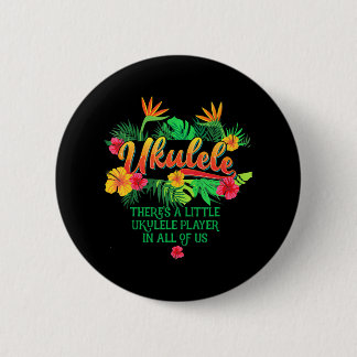 Ukulele Music T-Shirt Hawaiian Liebe Hawaii Button