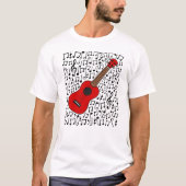 Ukulele Musical Notes Uke Player Musician T-Shirt (Vorderseite)