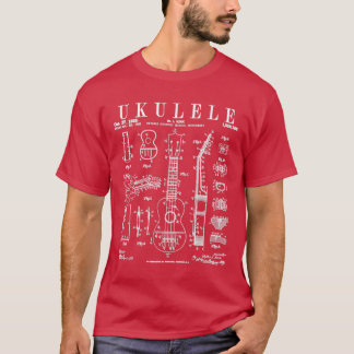 Ukulele Musikinstrument Uke Vintages Patent Gezeic T-Shirt