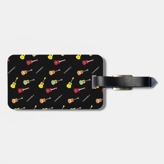 Ukulele-Muster-Name-Musical Gepäckanhänger (Rückseite horizontal)