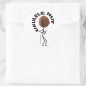 Ukulele Nut Runder Aufkleber (Tasche)