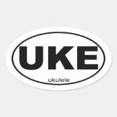 Ukulele Ovaler Aufkleber (Vorderseite)