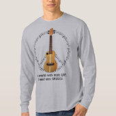 Ukulele Peace Sign World braucht Liebe T-Shirt (Vorderseite)